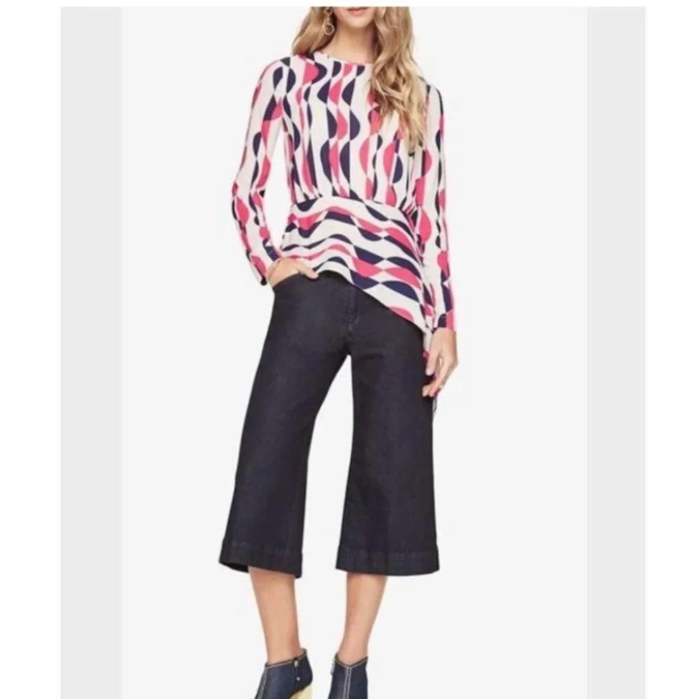 BCBGMAXAZRIA  Asymmetrical Eugenie‎ Deco-Printed
